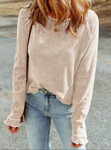 Daisy Textured Round Neck Long Sleeve Top (S-XL) 2 Colors