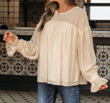 Mayaevi Sleeve Chiffon Blouse Long Sleeve Top (S-XL)