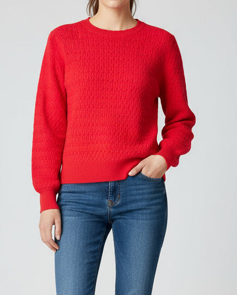 Kay Knit Ribbed Cuffs Crew Neck Sweater (S-XL) 3 Colors