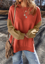 Contrast Round Neck Long Sleeve Sweatshirt (S-2XL) 2 Colors