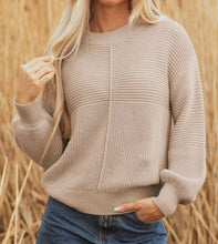 Delaney Texture Knitted Dropped Shoulder Sweater (S-XL)