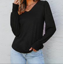 Andrea Shirred Shoulder Frilled Cuffs Long Sleeve Top (S-2XL) 3 Colors