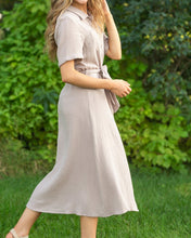 Essential Taupe Short Sleeve Gauze Shirt Dress (XS-2XL)
