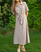 Essential Taupe Short Sleeve Gauze Shirt Dress (XS-2XL)