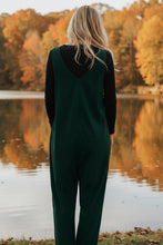 Evergreen Corduroy V Neck Patched Pocket Sleeveless Jumpsuit (S-XL)