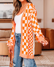 Wrenley Checkered Open Front Drop Shoulder Cardigan (S-XL)