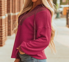 River Waffle Hooded Long Sleeve Top (S-XL)