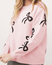 Bow Pattern Round Neck Loose Fit Sweater (S-XL)