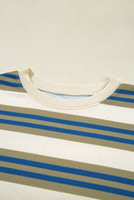 Rose Stripe Crew Neck Pullover Sweatshirt (S-XL)