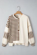 Ariana Stripe Stitched Oversized Sweatshirt (S-XL)