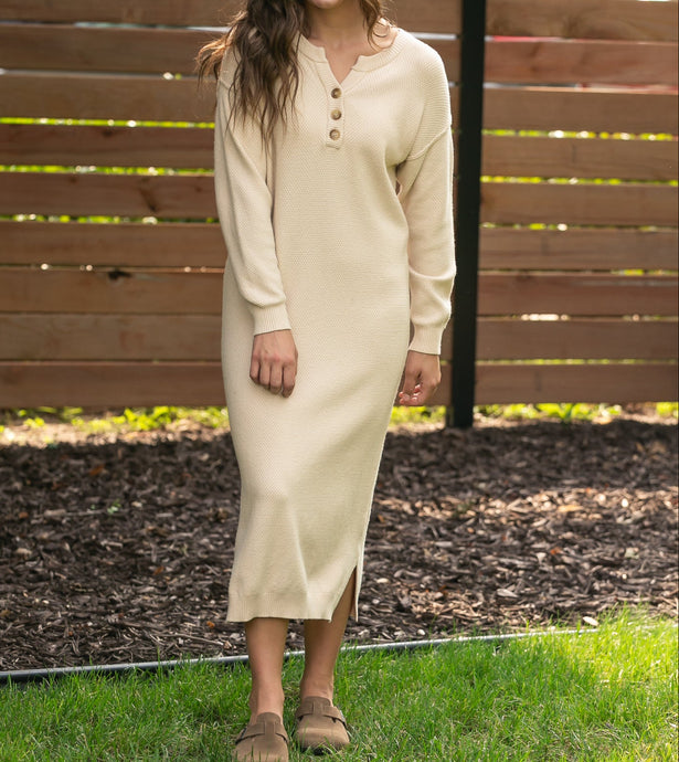 Fawna Henley Maxi Dress (S-XL)