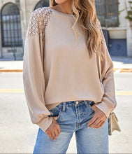 Ava Sleeve Textured Pullover Long Sleeve Top (S-2XL) 4 Colors