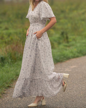 Isabella Blue Floral V Neck Maxi Dress (S-2XL)