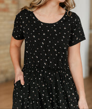 Jenna Floral Knit Short Sleeve Tiered Midi Dress (XS-XL)