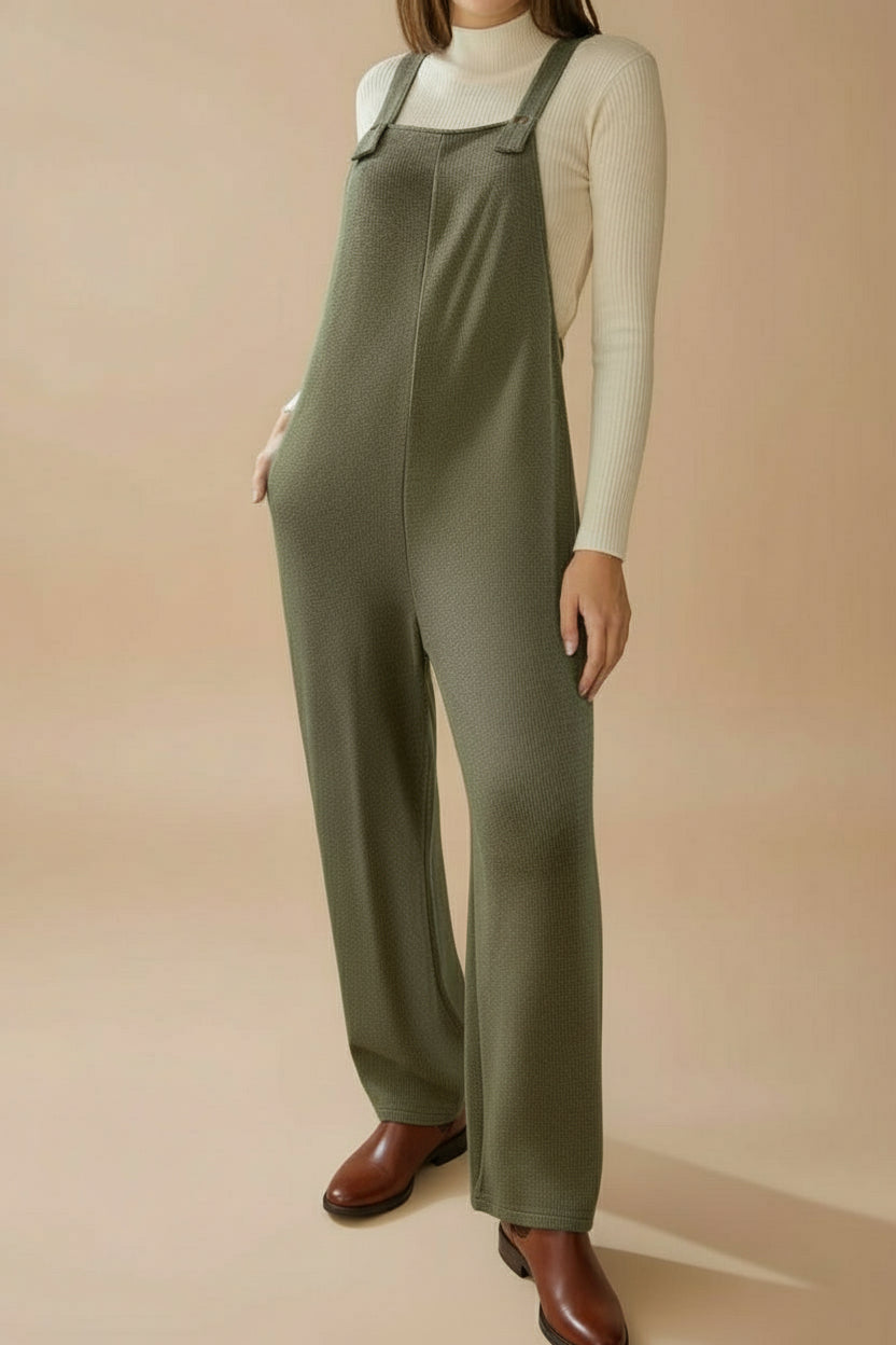 Laurel Green Knit Overall Jumpsuit (S-XL)