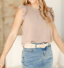 Leanne Ruffle Cap Sleeve Top (XS-XL) 2 Colors