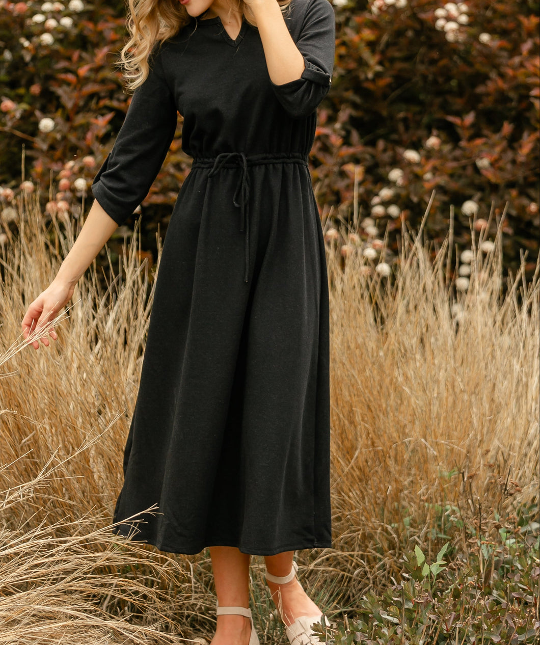 Monica Tie Waist Midi Dress (XL-2XL) 2 Colors