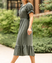 Amy Puff Sleeve Midi Dress (XS-2XL) 4 Colors
