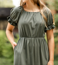 Amy Puff Sleeve Midi Dress (XS-2XL) 4 Colors