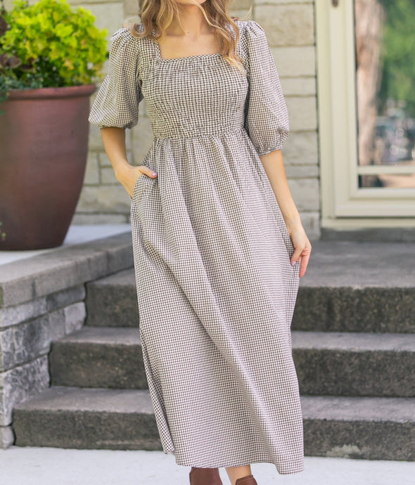 Kayleen Gingham Maxi Dress (S-2XL)