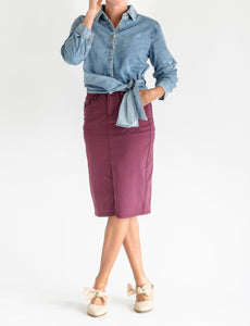Remi Denim Midi Skirt (Sizes 2-24) 3 Colors