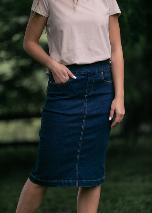 Sandra Denim Midi Skirt (4-18)