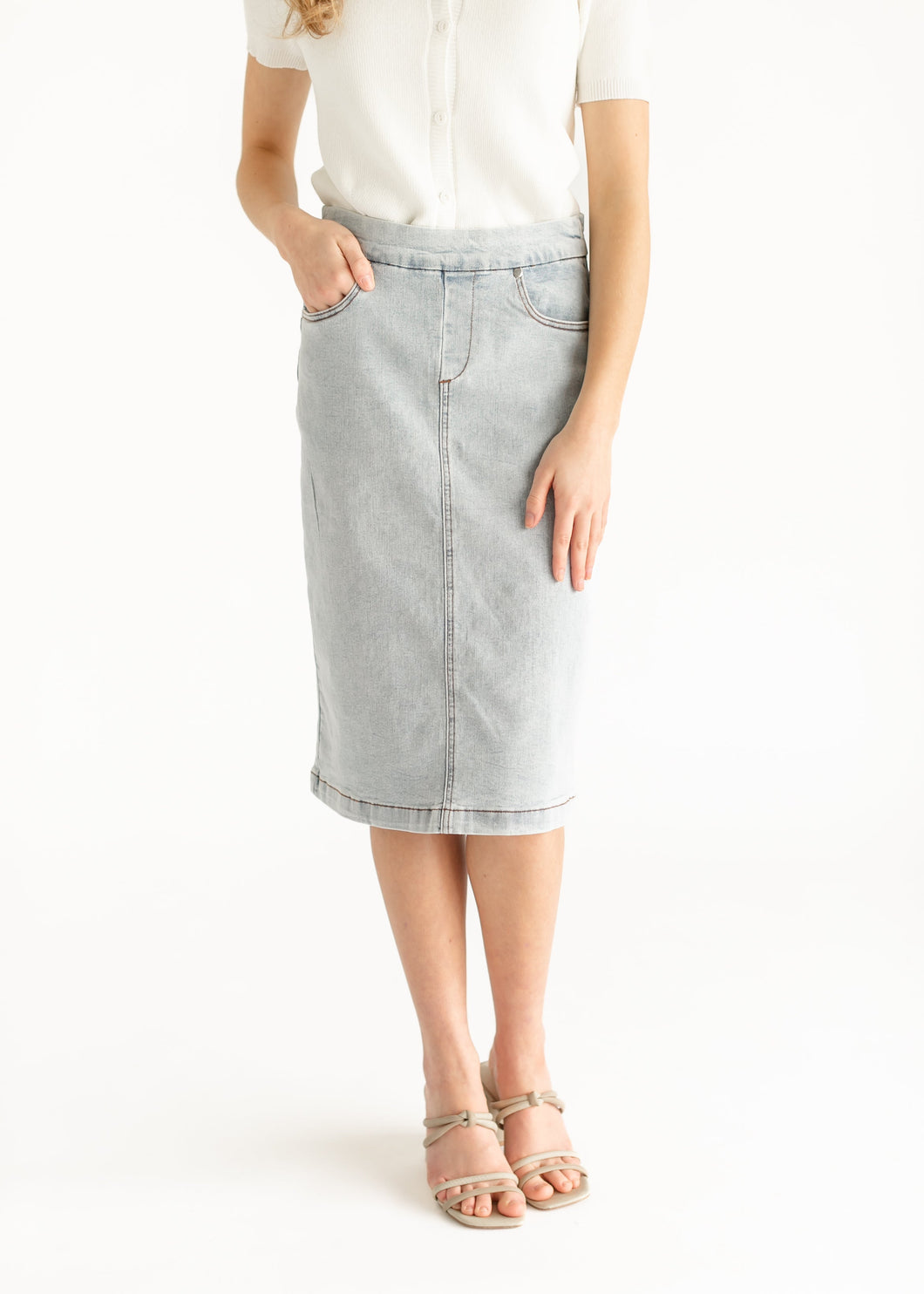 Sandra Midi Denim Skirt (2-24)
