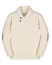 Shawl Collar Organic Cable Boys Sweater (2T-8)