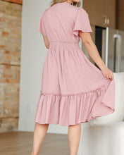 Pink Sophie V-Neck Midi Dress (S-L)