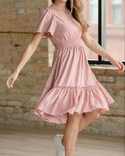 Pink Sophie V-Neck Midi Dress (S-L)