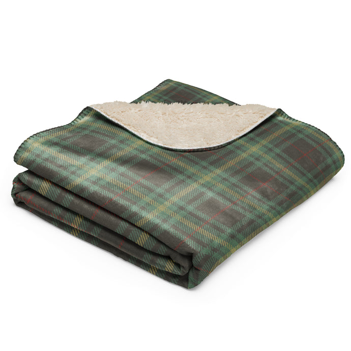 Vintage Teal Plaid Sherpa Blanket