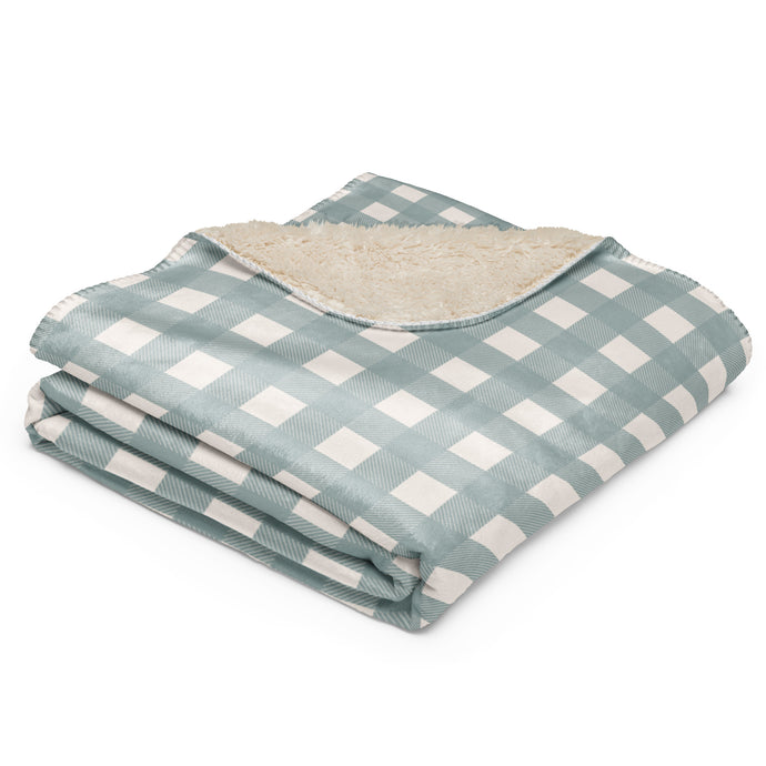 Cottage Blue Buffalo Plaid Sherpa Blanket