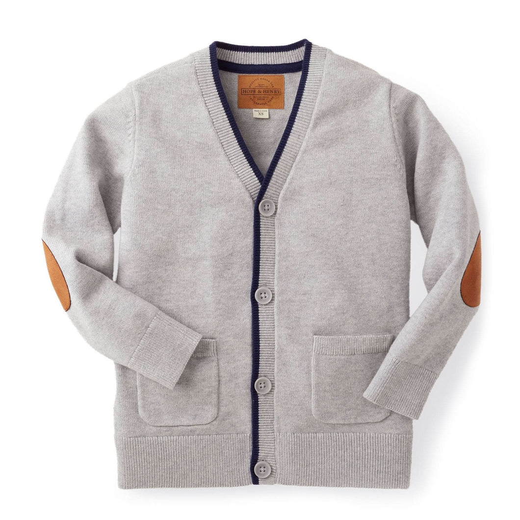 Tipped Cardigan with Elbow Patches (2T-7/8)