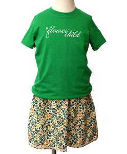Girls Flower Child T-shirt & Skirt Outfit (Size 3 & 4)