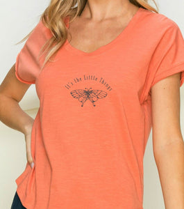 It's the Little Things Copper Scoop Neck Short Sleeve T-Shirt