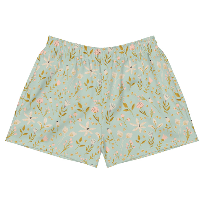 Mint Floral Recycled Athletic Shorts