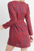 Red Plaid Wrap Style Dress (S,M,L)